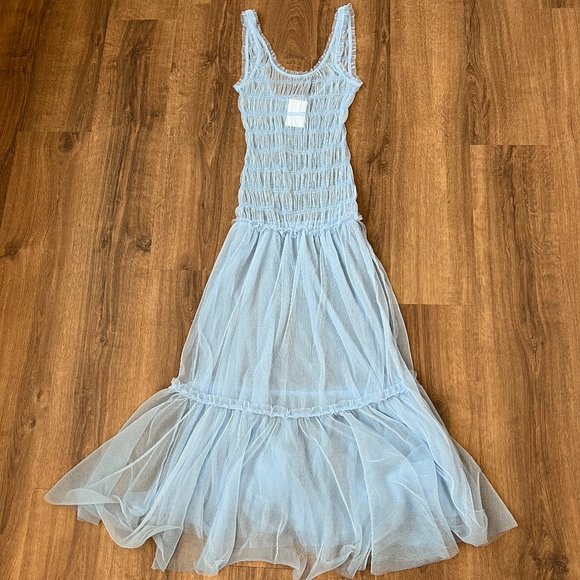 NEW Free People Smock About it Tulle Slip in Blue Sz XS - Picture 8 of 14